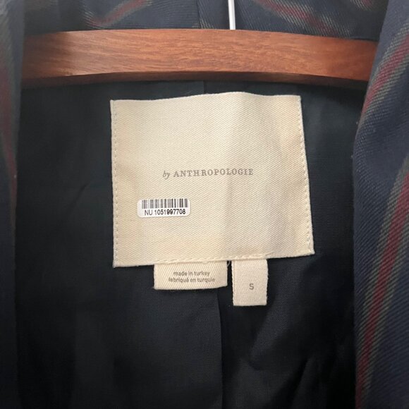 Anthropologie Navy Red Striped Side Buckle Vest Womens Size Small - Picture 8 of 8